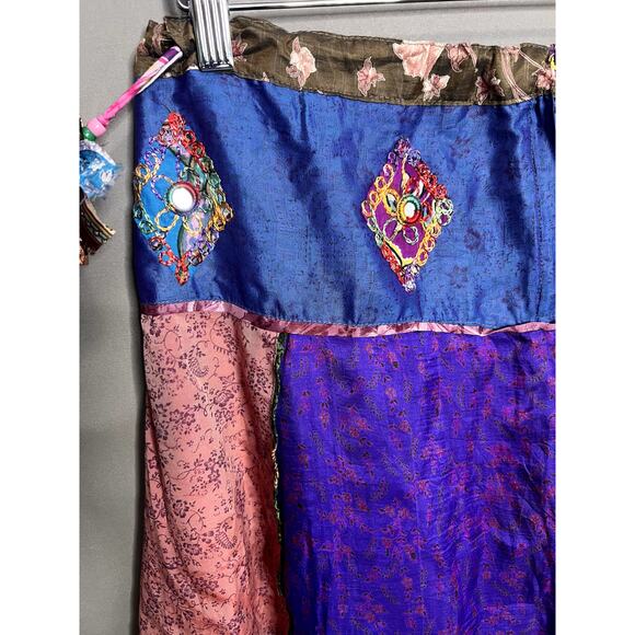 Silly Yeti Y2K Boho Fairy Whimsical Skirt Midi Hippie Nepal Funky Indian Color - Picture 7 of 12